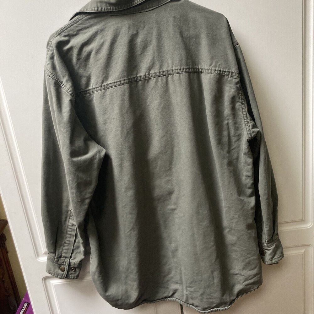Cold Storage Denim Canvas Jean Flannel Lined Trucker Jacket Mens Size Medium - Picture 7 of 11
